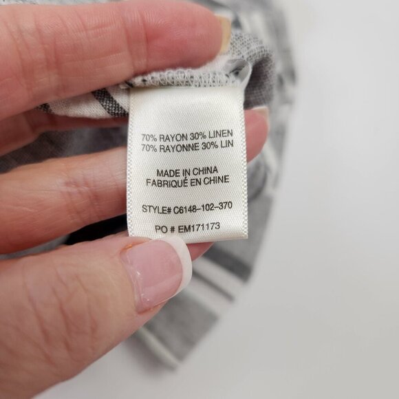 Cloth & Stone Striped Jumpsuit Wide Frayed Legs Open Back Linen Blend XS - Picture 10 of 16